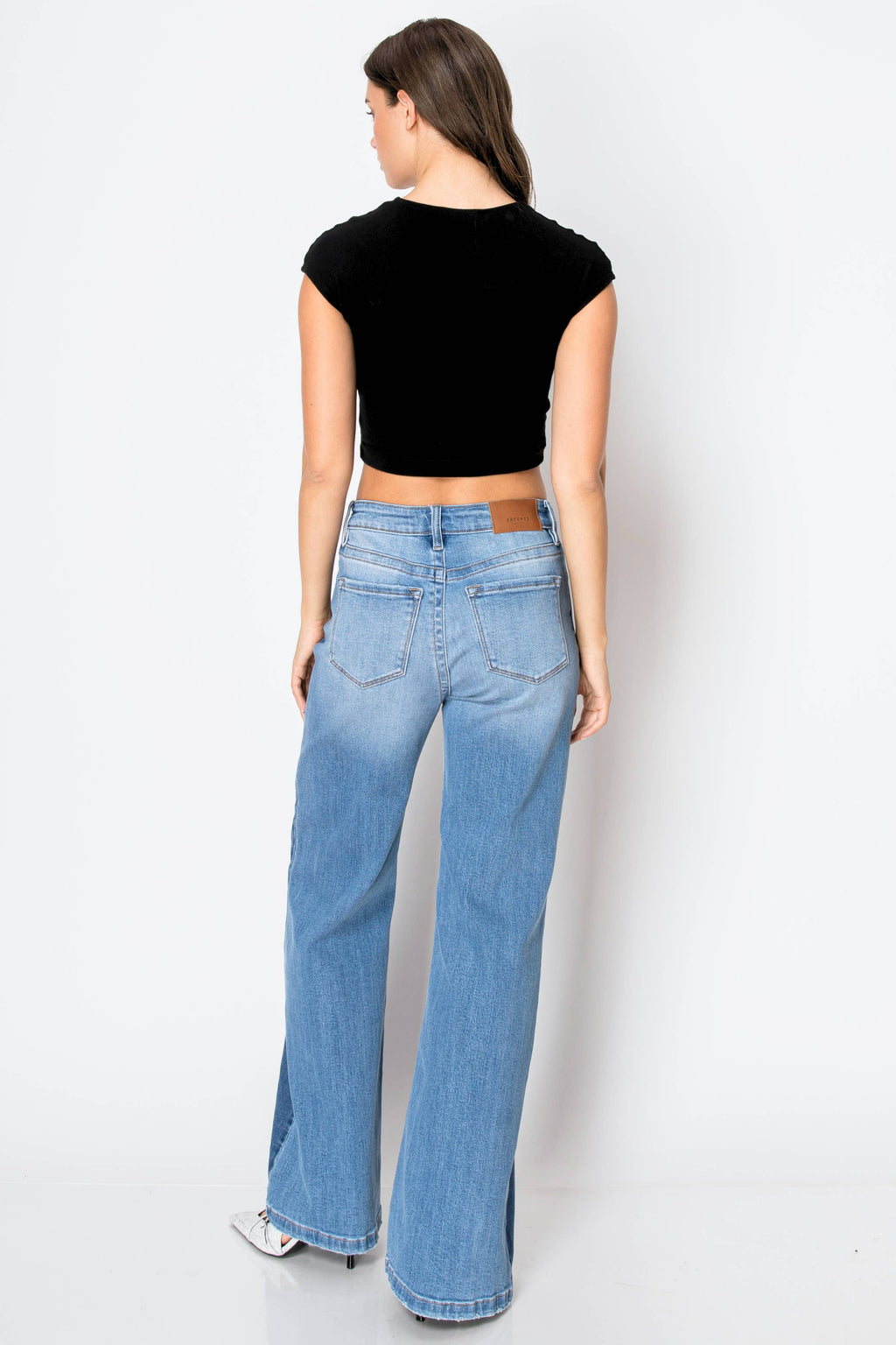 ECO FRIENDLY TUMMY CONTROL HIGH RISE STRETCH FLARE JEANS