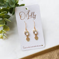 Stone w/Gold CZ Paw Charm Earrings