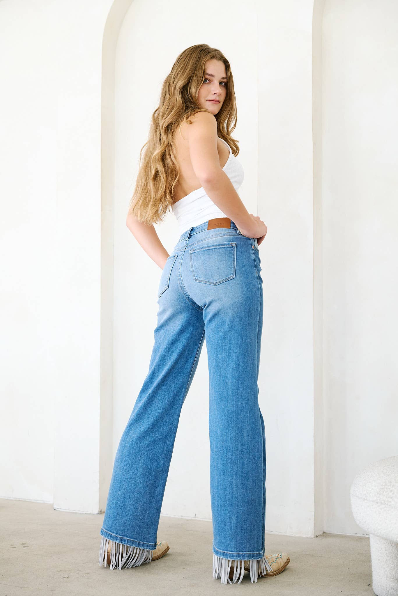 ECO FRIENDLY TUMMY CONTROL HIGH RISE STRETCH FLARE JEANS