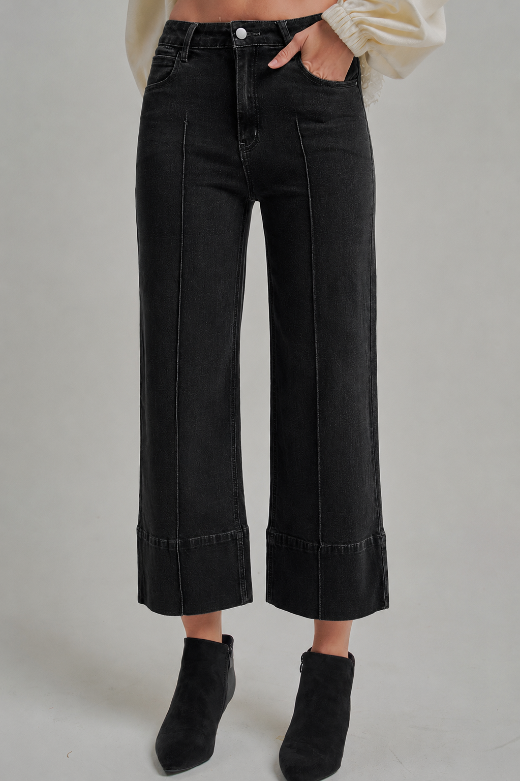 MID RISE VINTAGE WASHED FRONT SEAMED JEANS PANTS_JLB80046-02