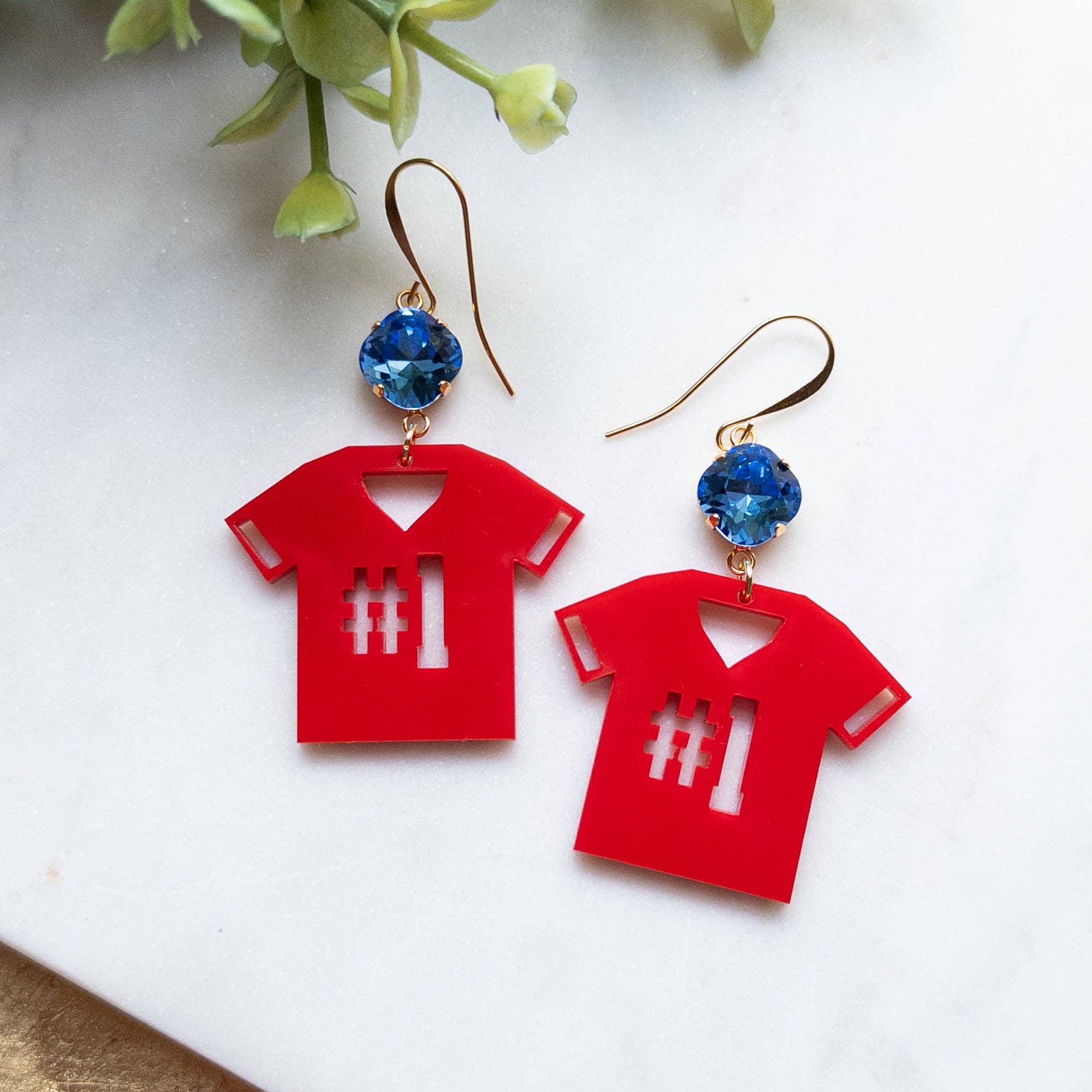 Football Jersey w/Stone Earrings