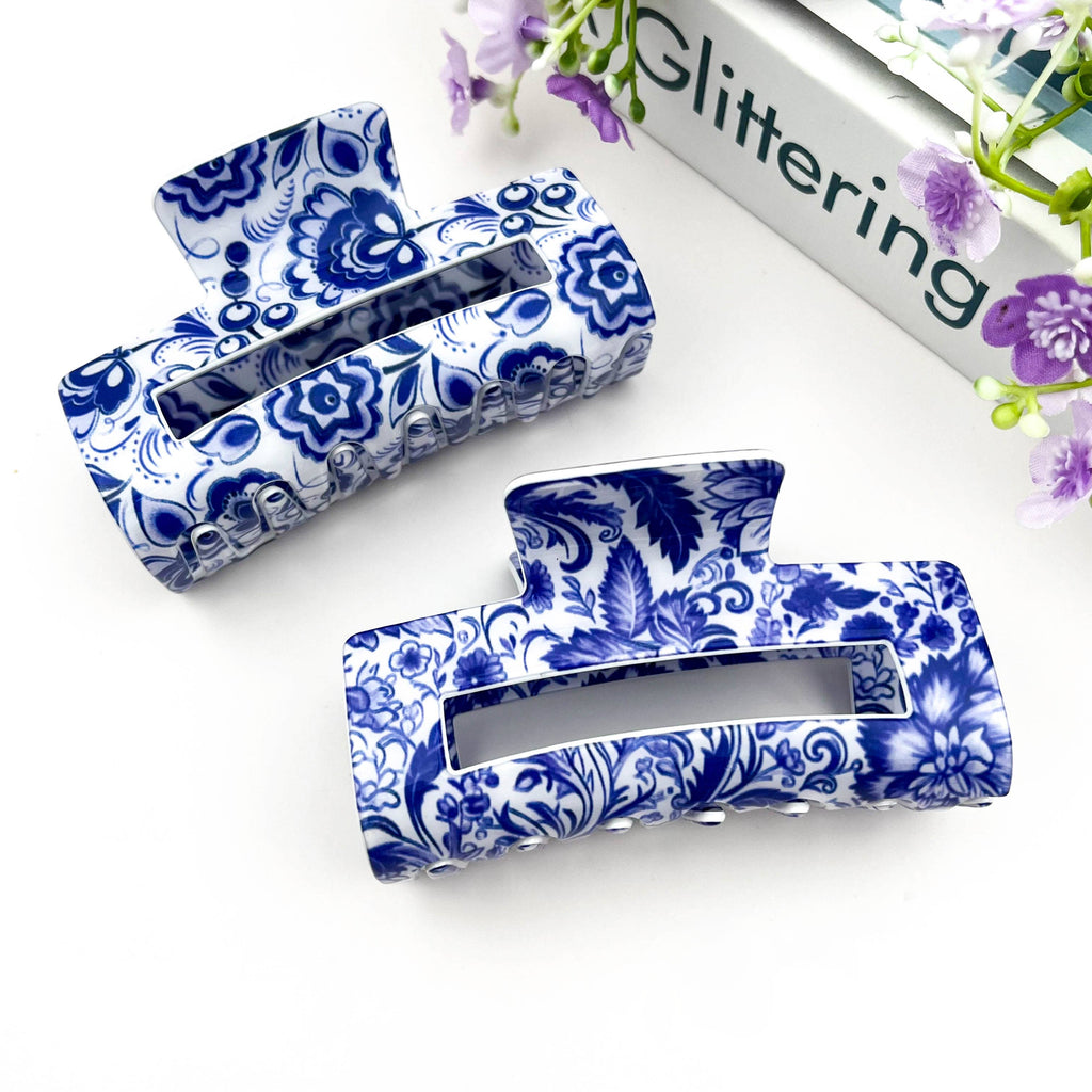 Blue & White Hair Clip