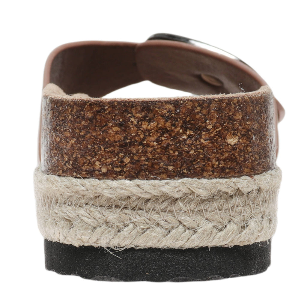 Brown slip ons with large buckle