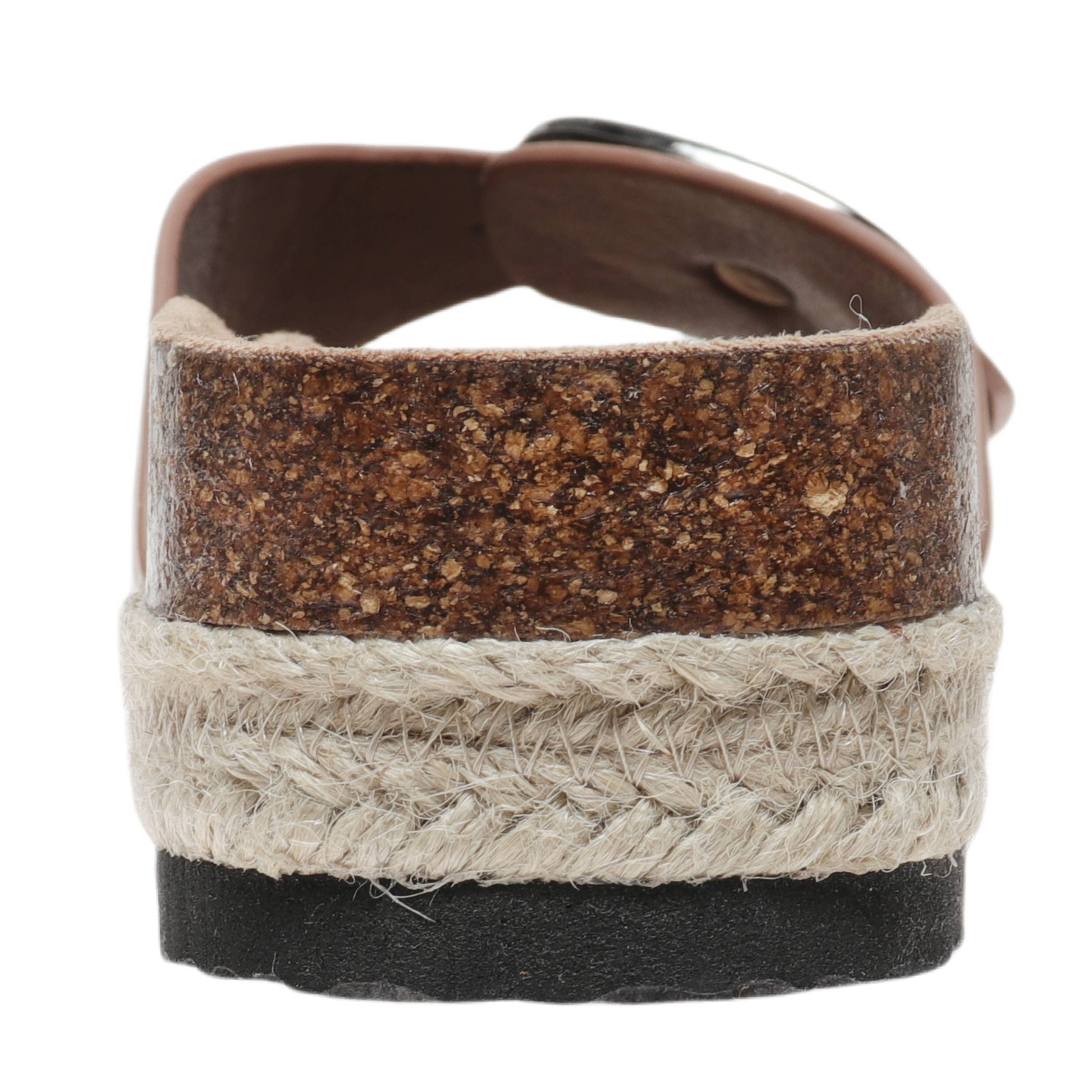 Brown slip ons with large buckle
