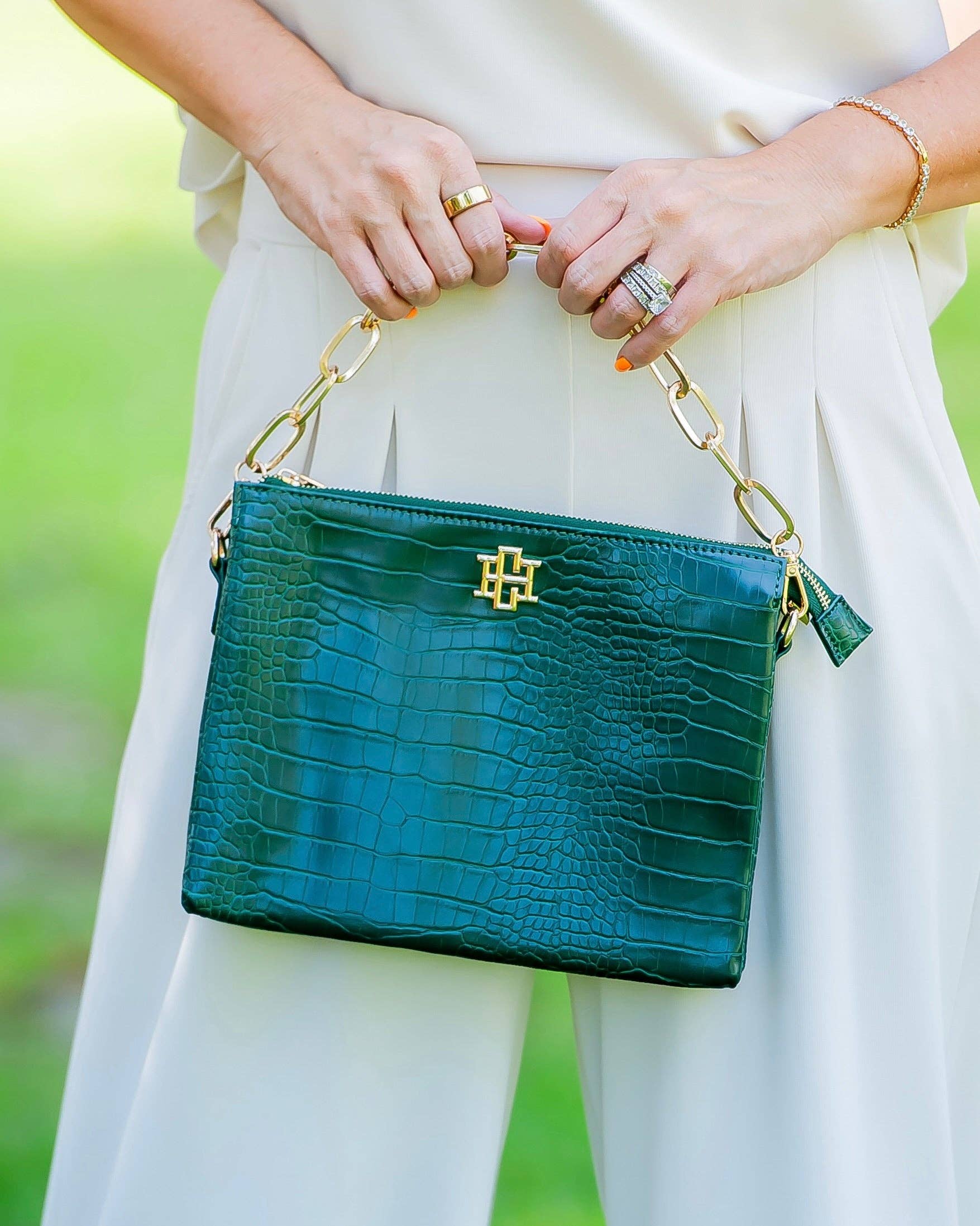 Caroline Hill- Ariana Crossbody Hunter Green