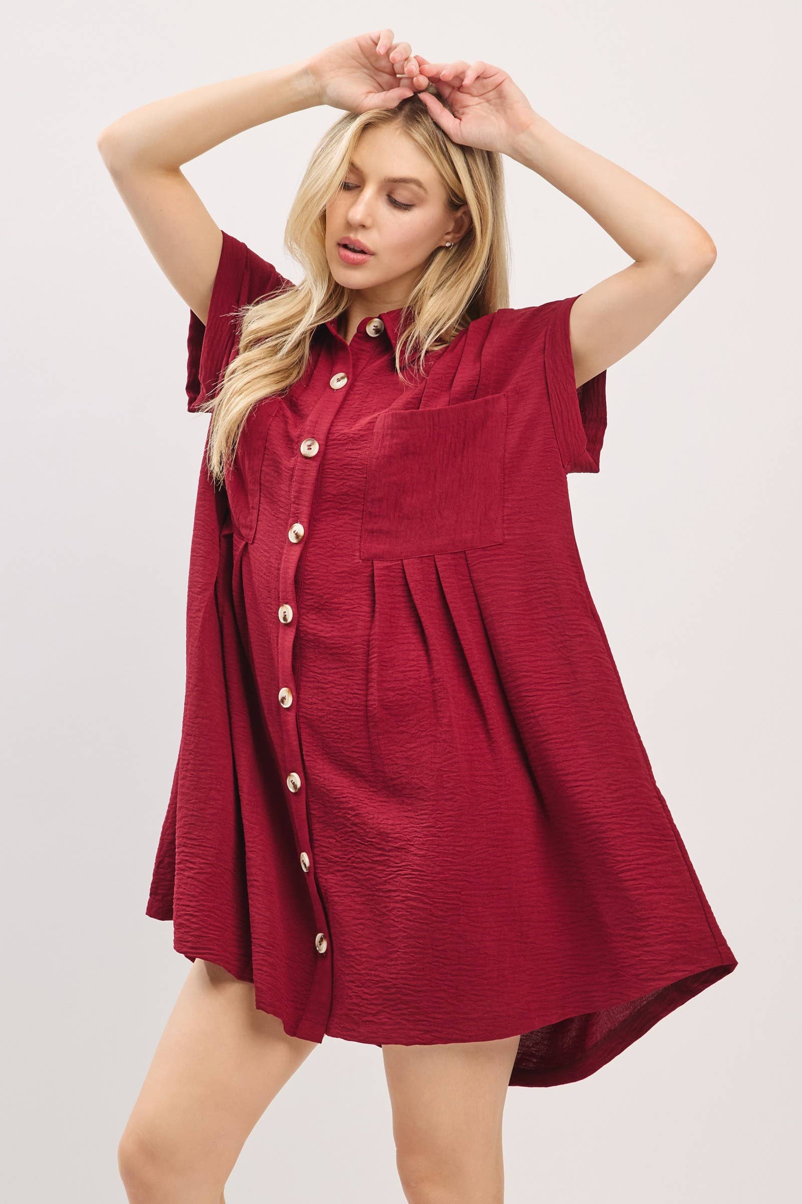 Button Front Airflow Shirt Dress