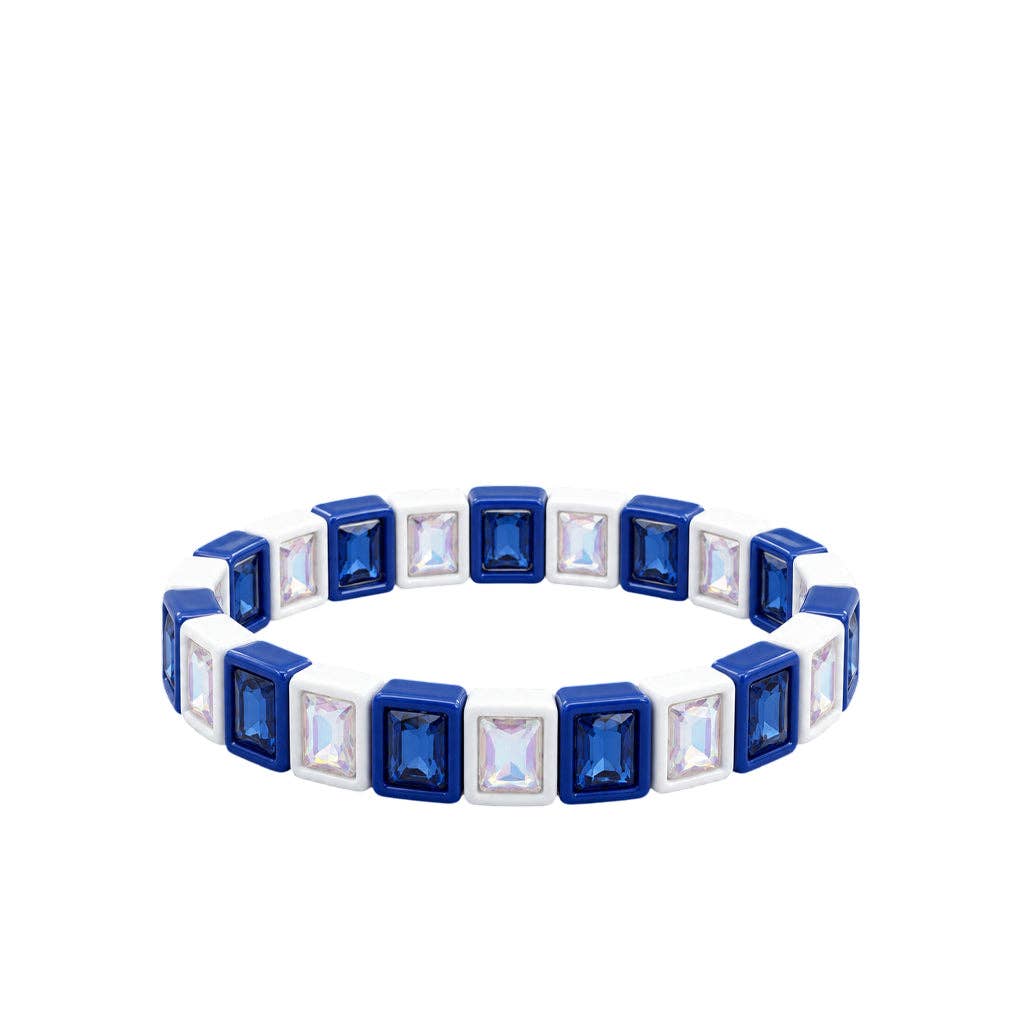 LM Royal/White Rhinestone Bracelet