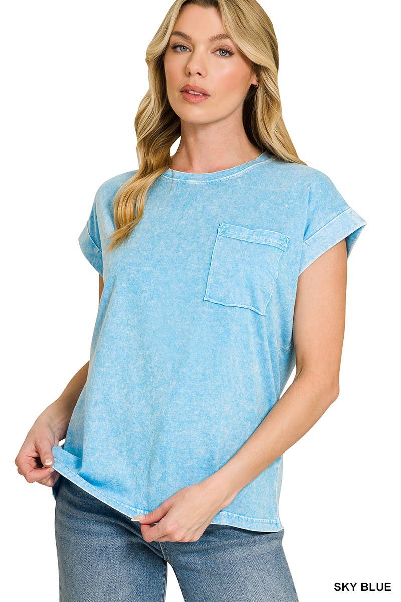 Halo Washed Cuffed Short Sleeve Tee