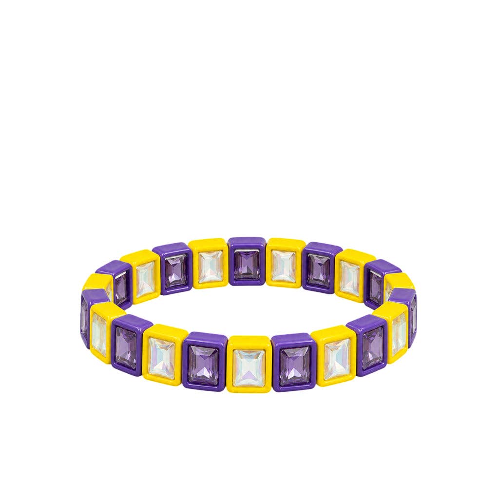 LM Purple/Yellow Rhinestone Bracelet