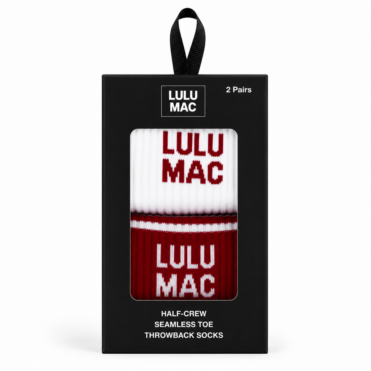LM Socks 2 Pair Box- Crimson