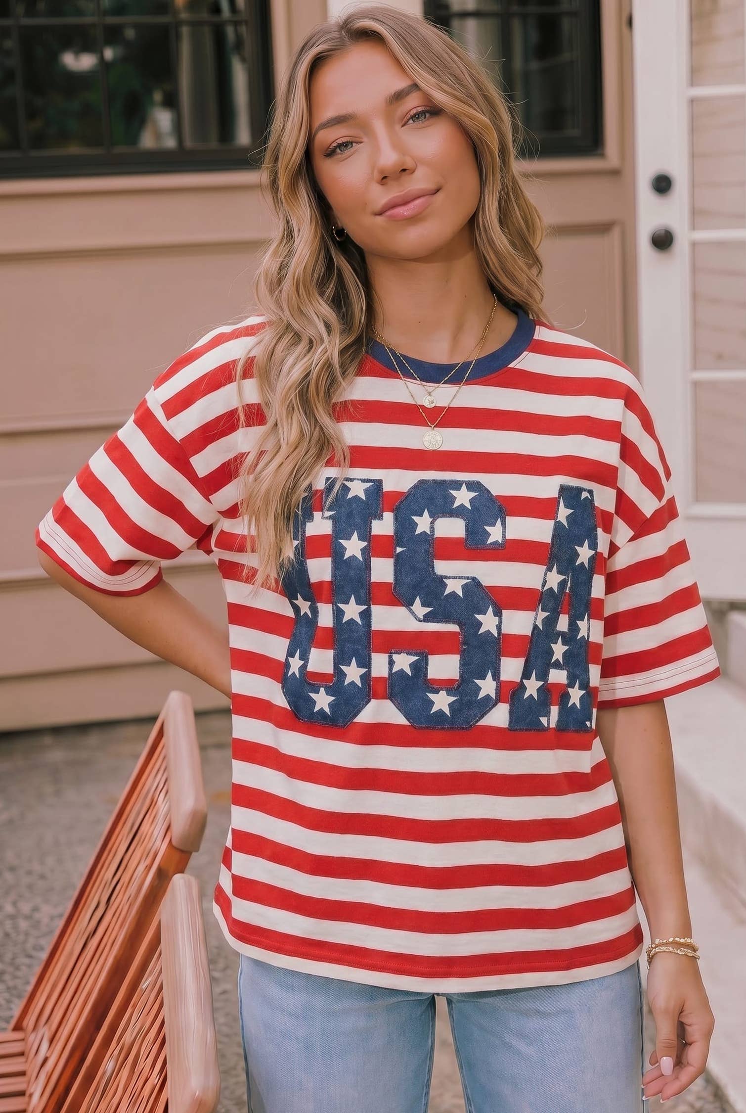 USA Oversized Tee- Curvy Size