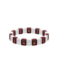 LM Maroon/White Rhinestone Bracelet