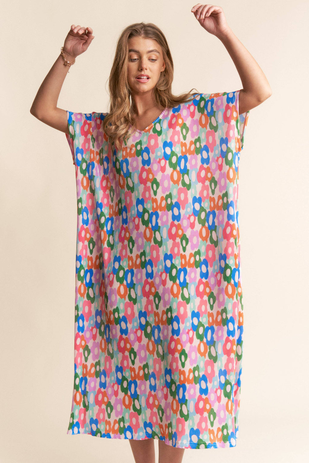 Floral Print Multi-color Tunic Dress