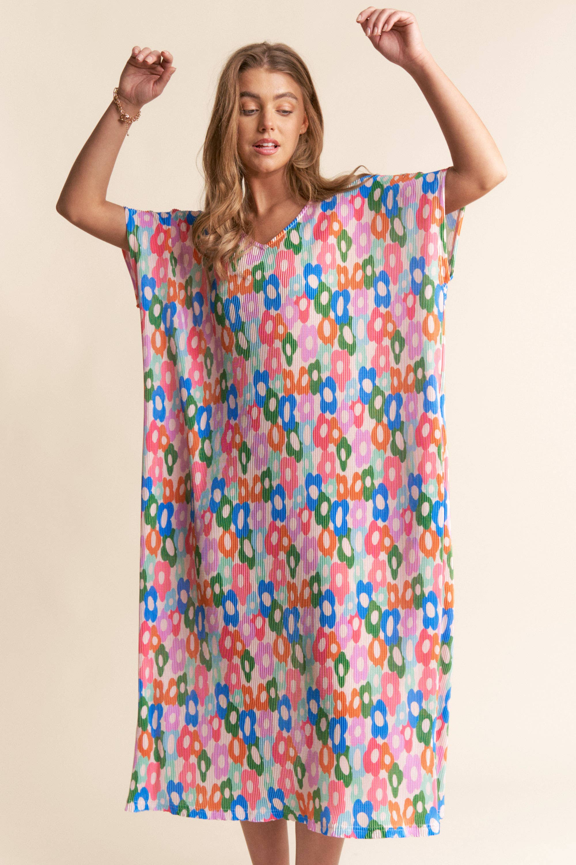 Floral Print Multi-color Tunic Dress