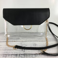 Black trim clear purse
