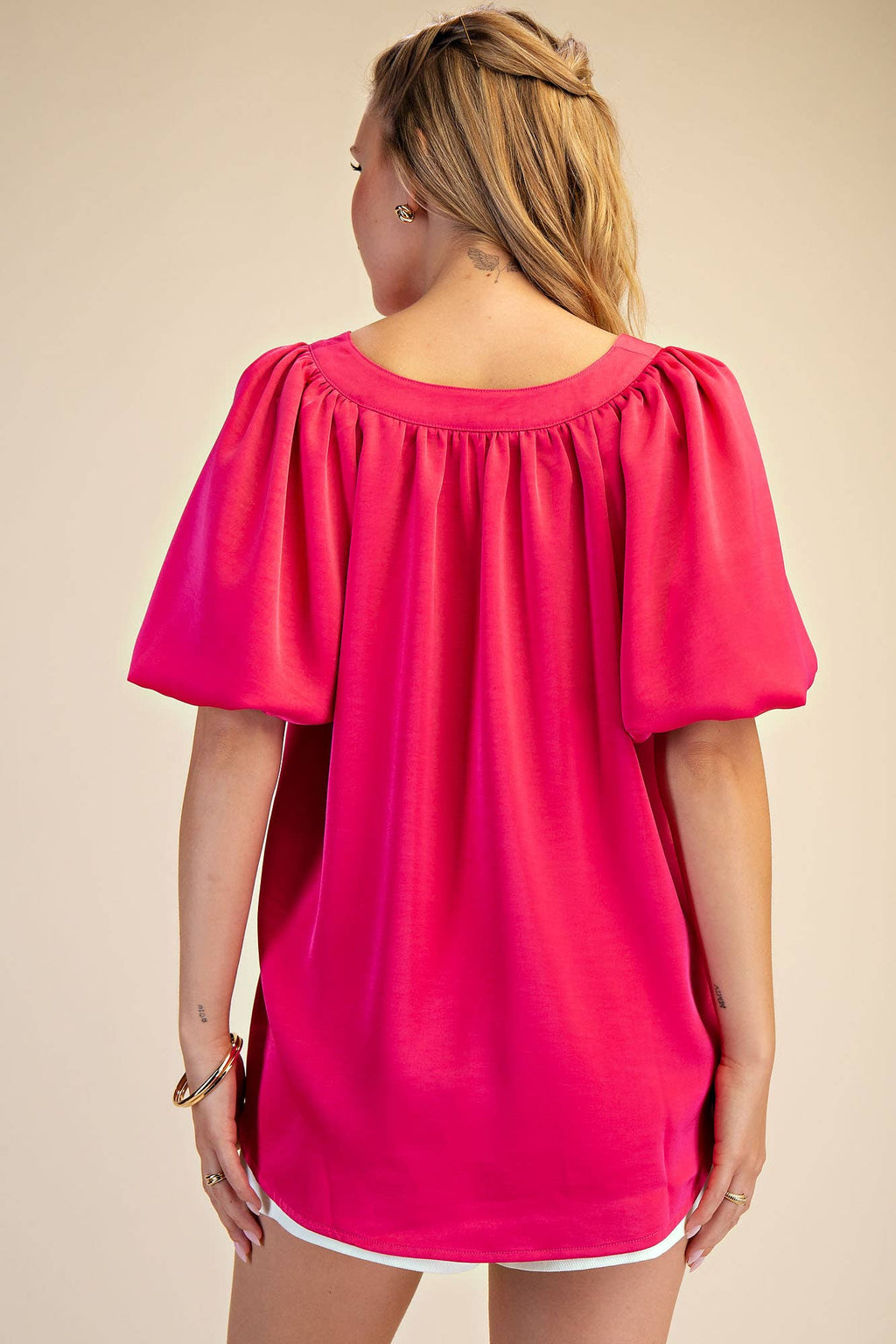 V-Neck Puff Sleeve Top