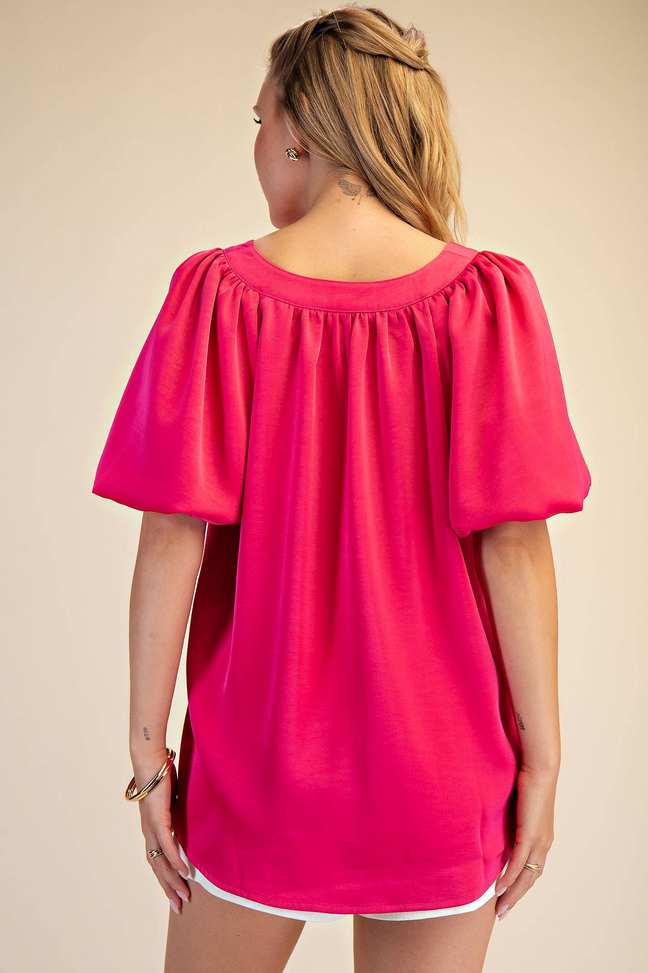 V-Neck Puff Sleeve Top
