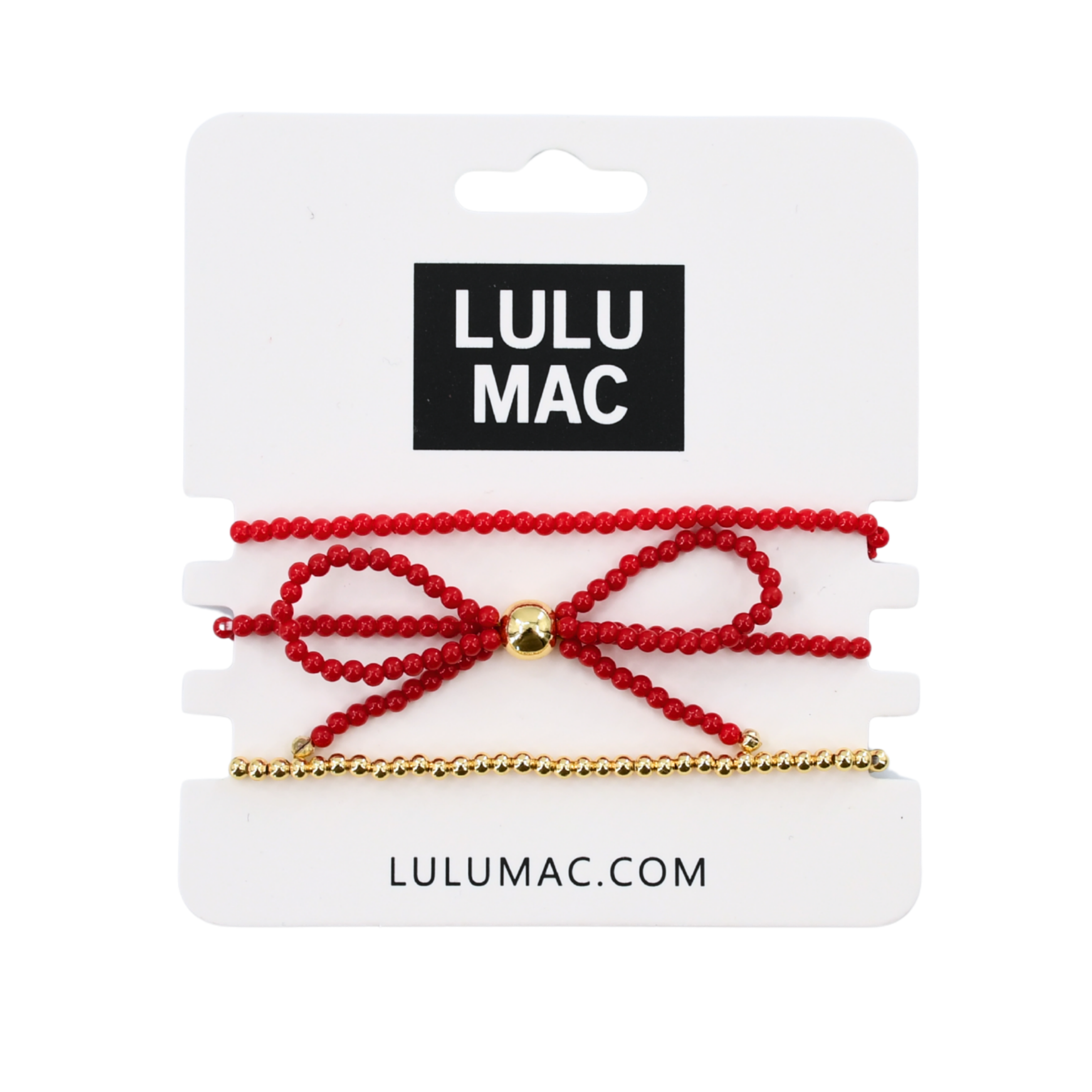 Lulu Mac Bow Bracelet Set- Red
