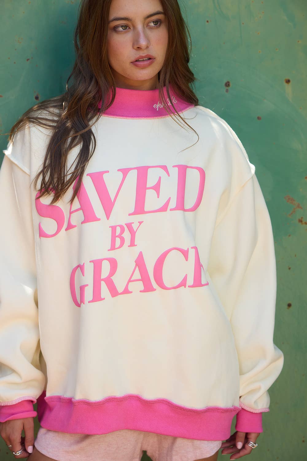 Saved by Grace Puff Print Sweatshirt