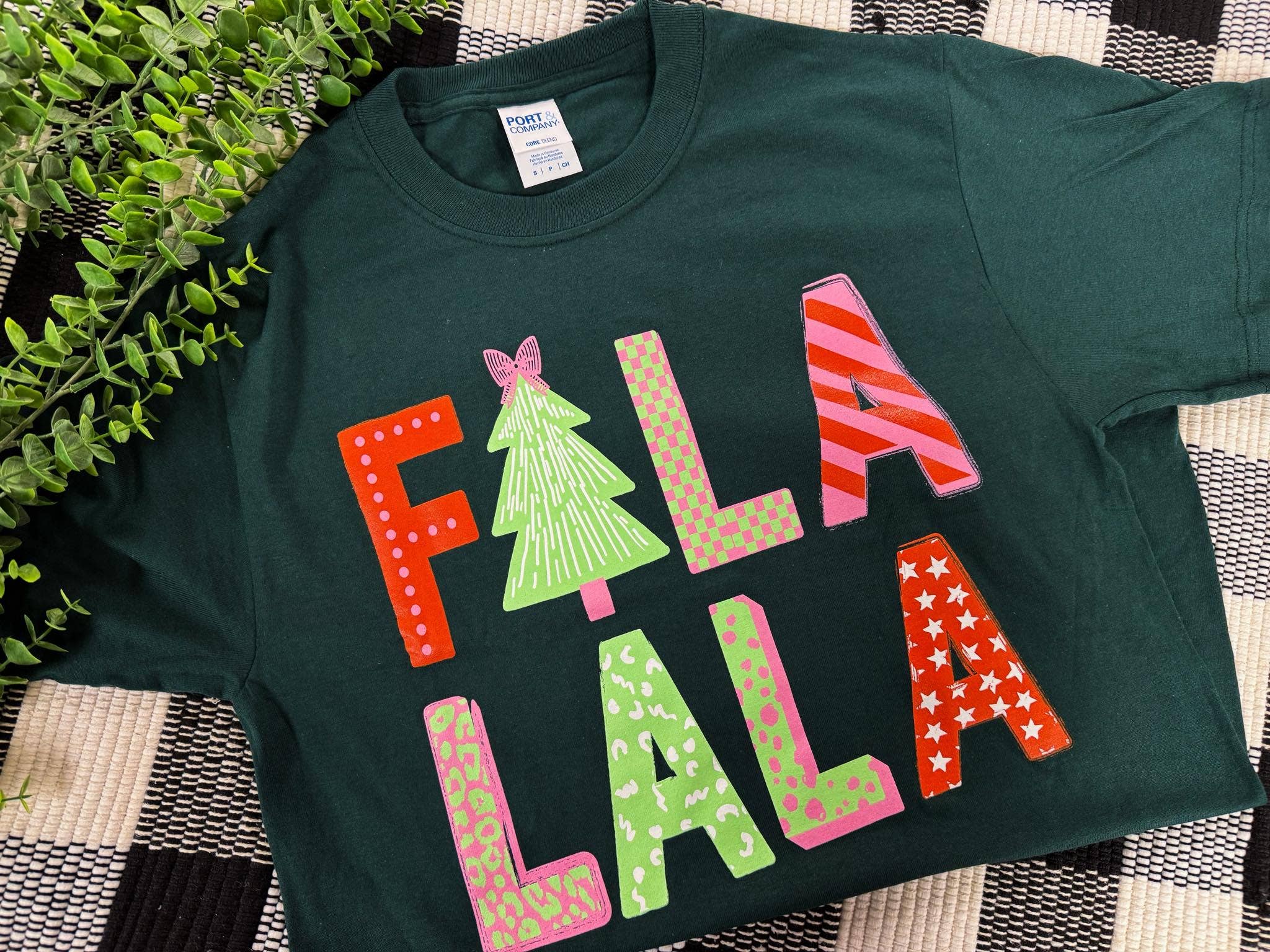 Fa La La | Dark Green | Short Sleeve Tee