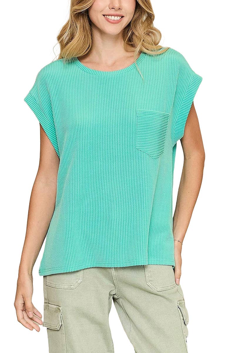 Textured Knit Sleeveless Top