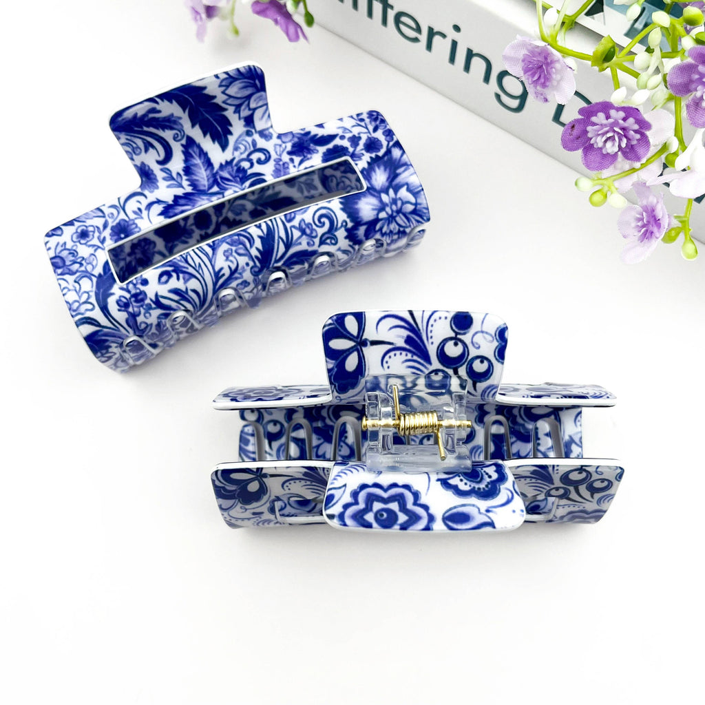 Blue & White Hair Clip