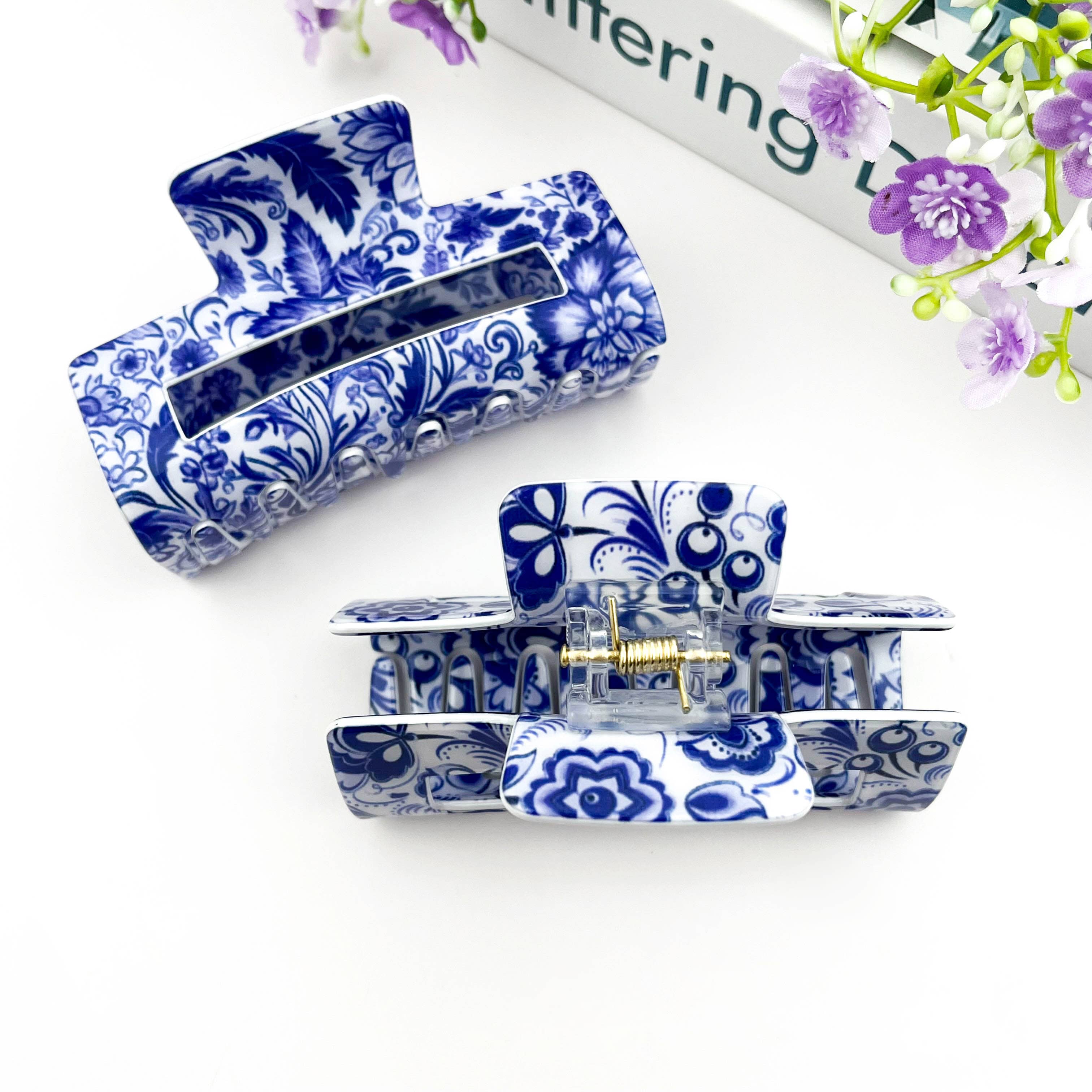 Blue & White Hair Clip